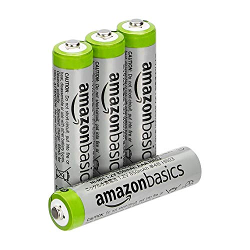 Amazon Basics - Pilas recargables AAA de alta capacidad, 4 unidades (paquete de 1)